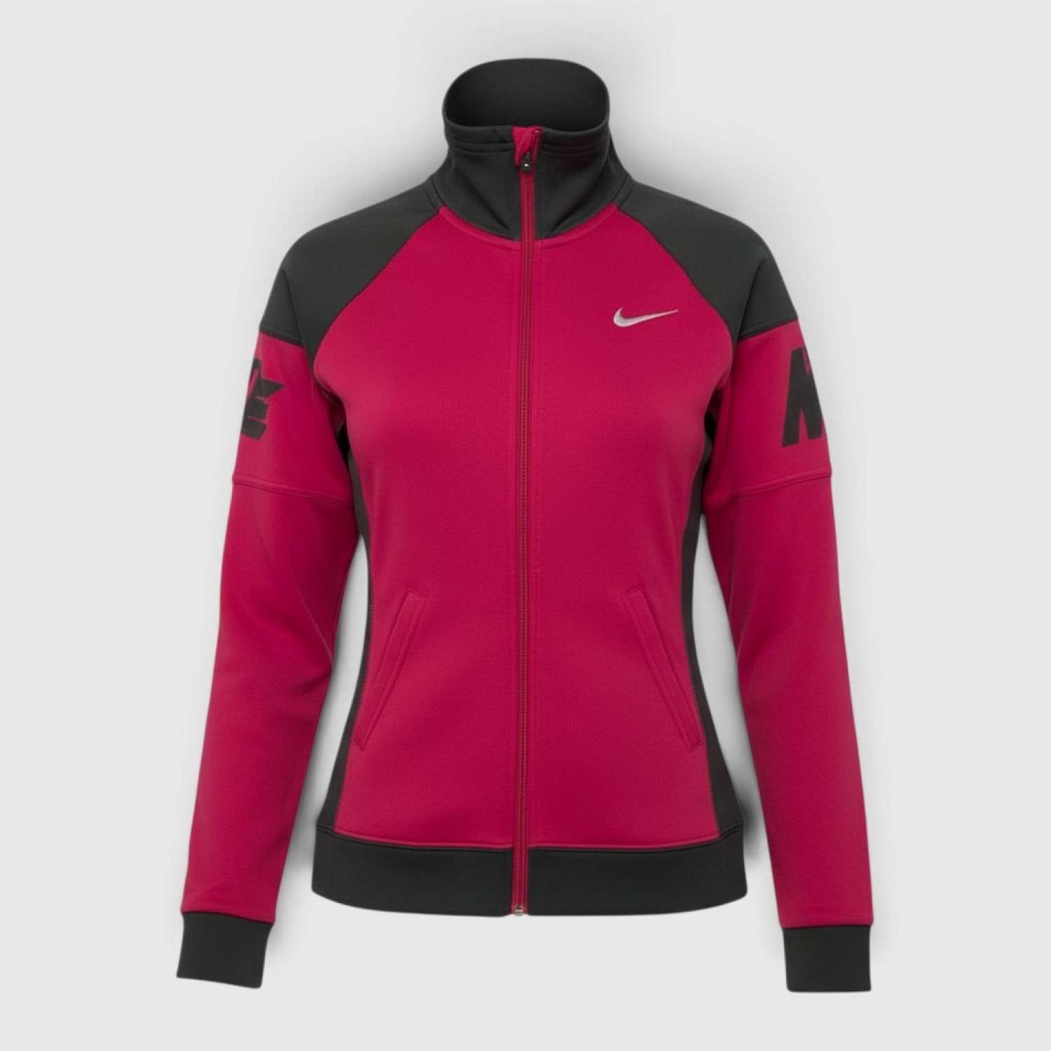 Nike Dri-FIT Graphic Arm Full-Zip Track Jacket Magenta & Black / Pre Owned